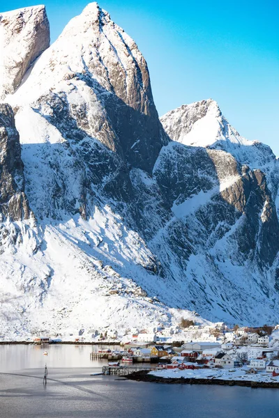 Beautiful view on the city Reine — Stock Photo, Image