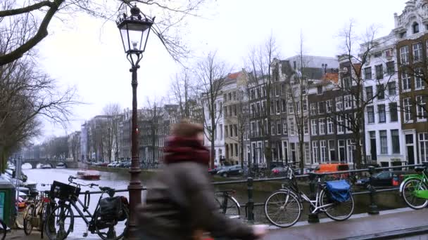 Amsterdam Niederlande März 2018 Straßen Und Kanäle Von Amsterdam — Stockvideo