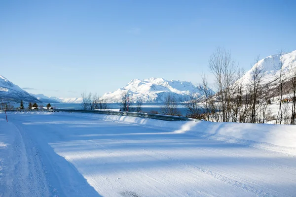 Strada sulle montagne norvegesi — Foto Stock