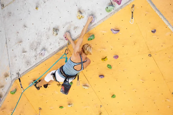 壁を登る女の子 — ストック写真