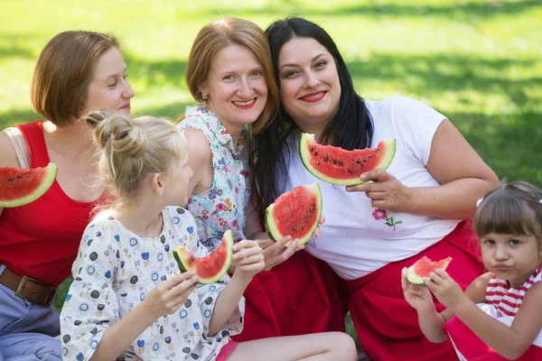 Glückliche Familie bei einem Picknick — Stockfoto