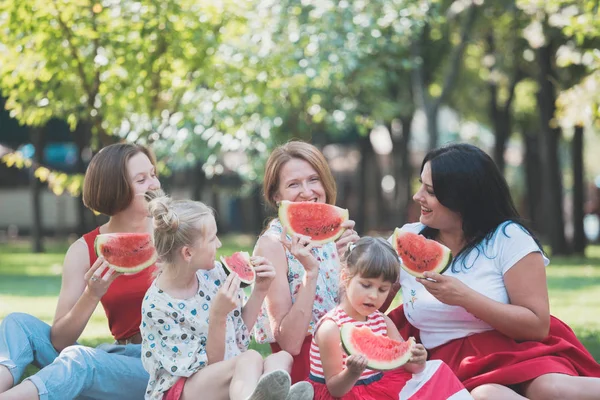 Glückliche Familie bei einem Picknick — Stockfoto