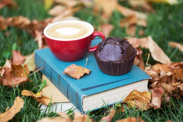 Böcker och kopp kaffe — Stockfoto