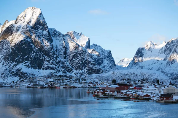 Beautiful view on the city Reine — Stock Photo, Image