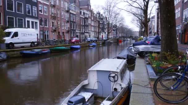 Amsterdam Niederlande März 2018 Straßen Und Kanäle Von Amsterdam — Stockvideo