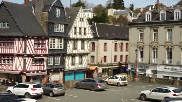 Morlaix France April 2018 Streets Beautiful Colombage Houses Famous City — 图库视频影像