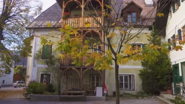 Malo Goisern Austria Octubre 2019 Calles Vacías Pequeña Ciudad Montaña — Vídeo de stock