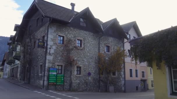 Bad Goisern Austria October 2019 Empty Streets Small Austrian Mountain — 图库视频影像