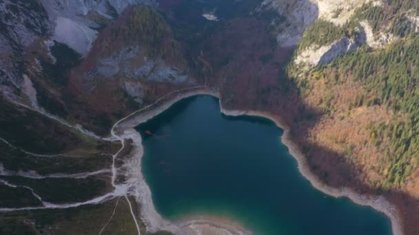 Widok Powietrza Jezioro Gosausee Regionie Dachstein Górna Austria — Wideo stockowe