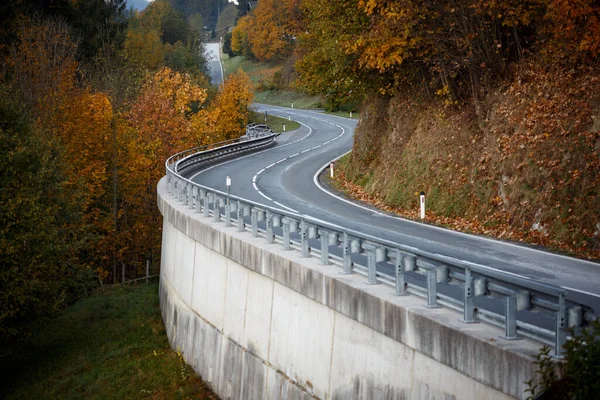 Bellissimo Paesaggio Strada Montagna Strada Tra Montagne Dell Austria Autum — Foto Stock