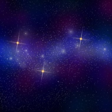 Yıldızlararası gazlar ve üç yıldız patlaması ndan oluşan bir bulutsudaki yıldız alanı