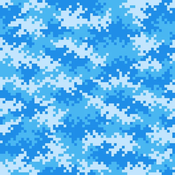 Military blue camouflage pixel pattern seamlessly tileable — Stock Photo, Image