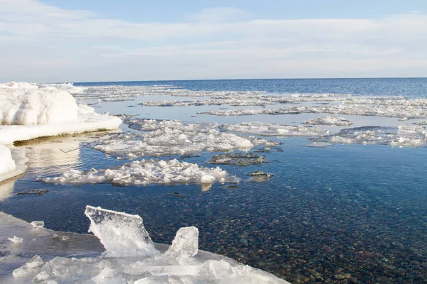 Hielo Lago Baikal Mes Enero — Foto de Stock