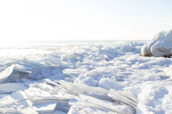 Gelo Lago Baikal Janeiro Mês — Fotografia de Stock