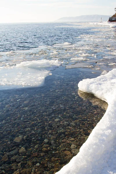 Лед Байкале Январь Месяц — стоковое фото
