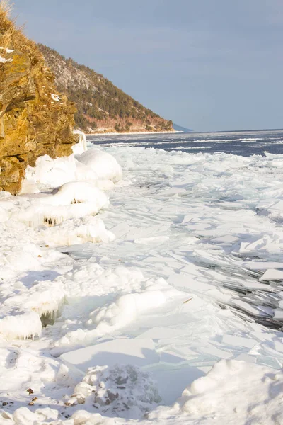 Bajkalsjön Januari Månad — Stockfoto