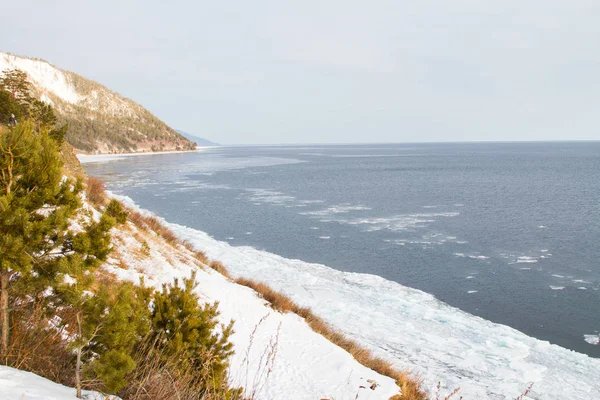 Eis Auf Dem Baikalsee Januar Monat — Stockfoto