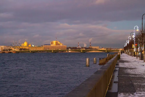 Natt Petersburg Neva Vallen — Stockfoto