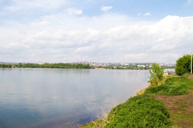 Angara Nehri ve Irkutsk Topkinsky ilçe yatak