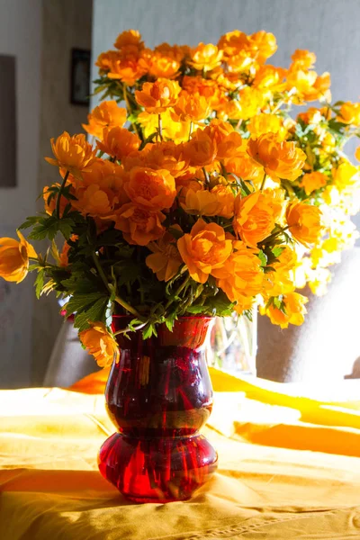 Fritamento Flores Silvestres Siberianas Banho Mesa Buquê — Fotografia de Stock