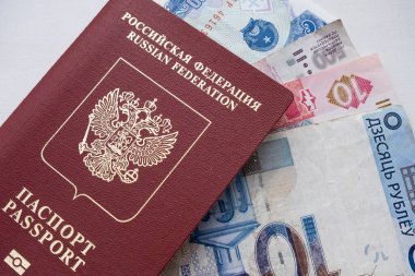 Rus vatandaşının pasaportunda küçük banknotlar var.