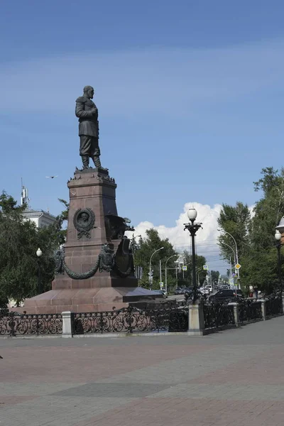 Monumento Allo Zar Russo Alessandro Nella Città Irkutsk — Foto Stock