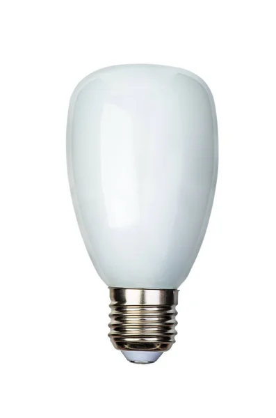 Ampoule Led Fluorescente Économie Énergie Avec Base E27 Isolée Sur — Photo