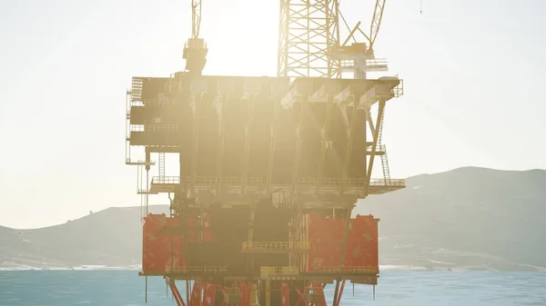 oil drill rig platform on the sea