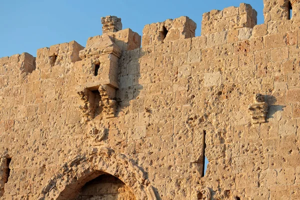 Starożytny Kamienny Mur Historyczne Kościół Zaśnięcia Górze Syjon Jerozolima Izrael — Zdjęcie stockowe