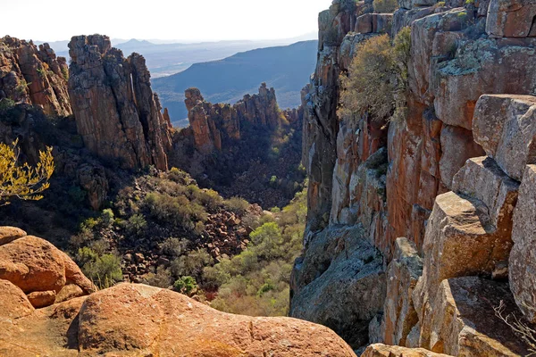 Landschap Uitzicht Schilderachtige Vallei Van Desolation Camdeboo National Park Zuid — Stockfoto