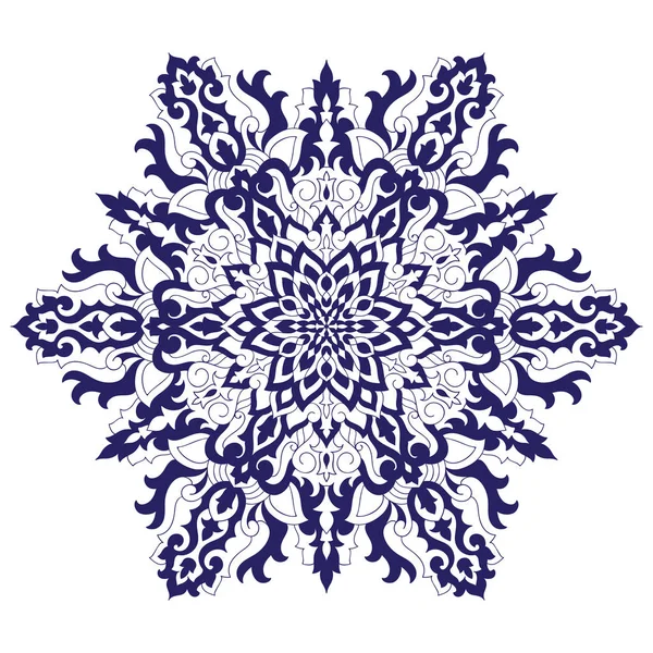 Vector Blue Fiocco Neve Altamente Dettagliato — Vettoriale Stock