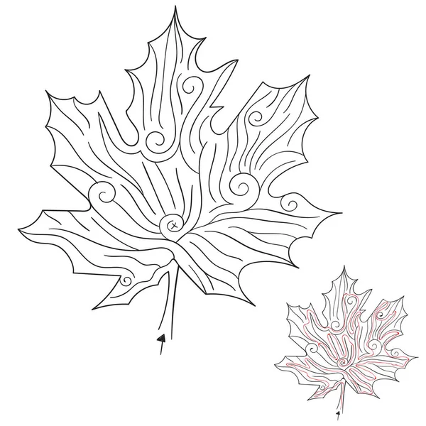 Vector Autumn Maple Leaf Labirynth — Stock Vector