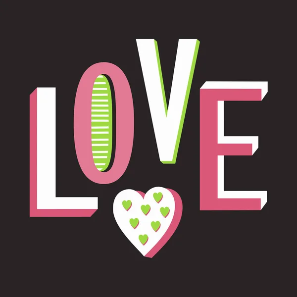 Vector Love Composition Bright Letters Hearts — Stock Vector