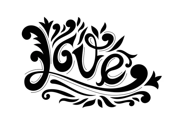 Vektor Handgezeichnet Liebe Schriftzug — Stockvektor