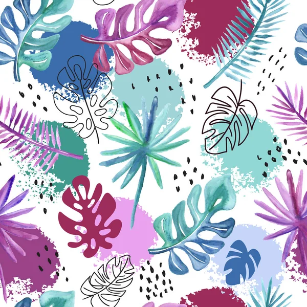 Vector seamless tropical pattern — Stock Vector