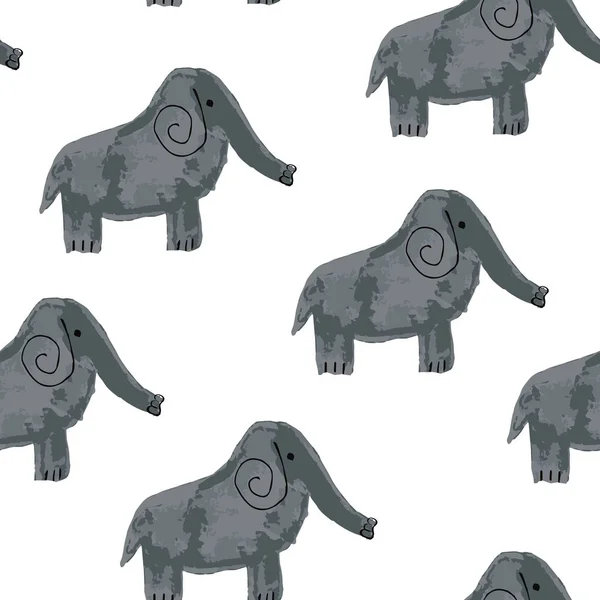 Векторная беззащитность с мультфильмами слонов — стоковый вектор