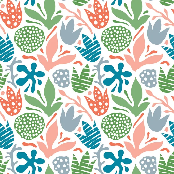 Vecteur motif floral abstrait sans couture — Image vectorielle