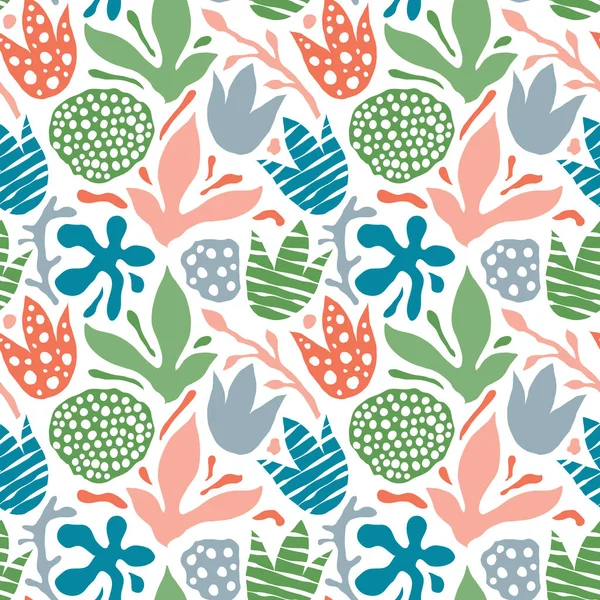 Vector patrón floral abstracto sin costuras — Archivo Imágenes Vectoriales