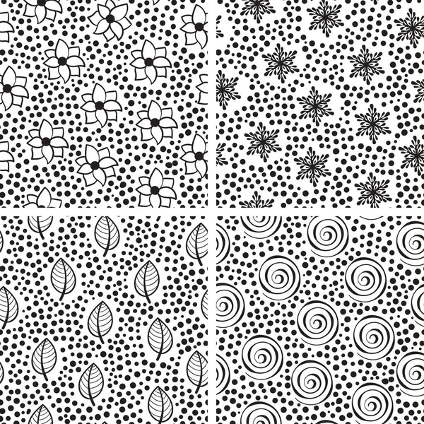 Vector set of 4 Abstract Seamless Patterns — Stock Vector