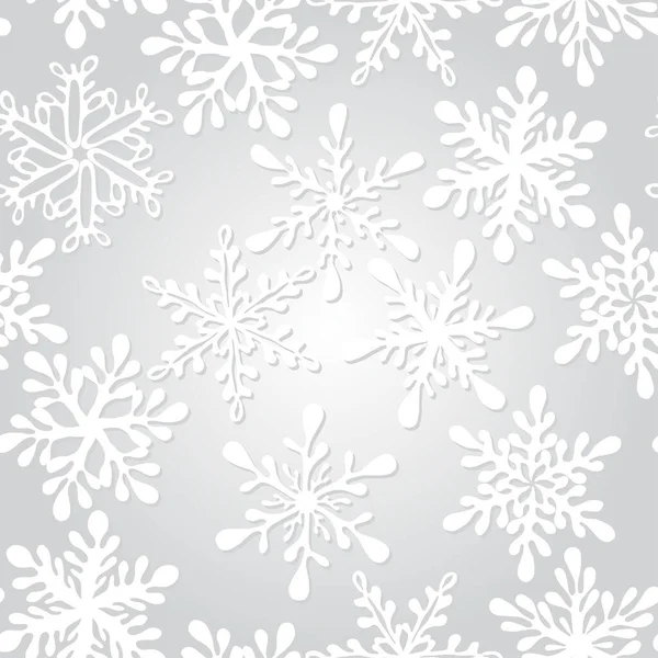 冬季雪花的无缝隙模式 — 图库矢量图片