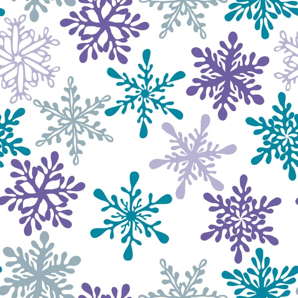 冬の雪片とベクトルシームレスパターン — ストックベクタ