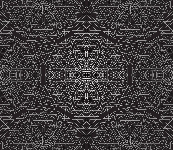 Vector Seamless Geometric Ornamental Pattern Silver Black — Stock Vector