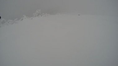 GoPro göğüs Dağı kayakçı ekstrem ormandaki taze kar kar kış kayak