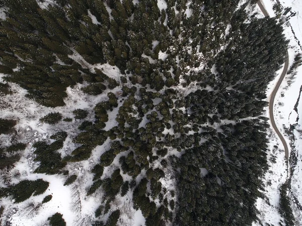 Vue Dessus Drone Aérien Volant Dessus Des Montagnes Sinueuses Vent — Photo