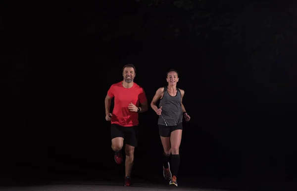 Gruppo Persone Sane Che Fanno Jogging Nel Parco Cittadino Squadra — Foto Stock