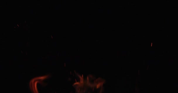 Allumage des langues de flamme chaude sur fond noir 
