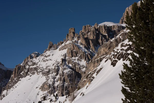 Amanecer Invierno Con Nieve Fresca Las Montañas Los Alpes Mañana —  Fotos de Stock