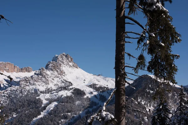 Wintersonnenaufgang Mit Neuschnee Den Alpen Frischen Morgen — Stockfoto