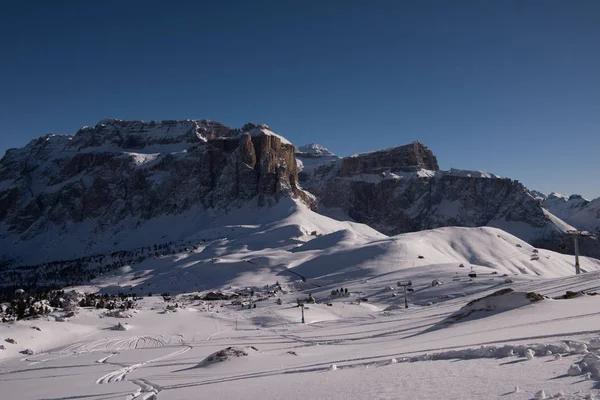 Wintersonnenaufgang Mit Neuschnee Den Alpen Frischen Morgen — Stockfoto