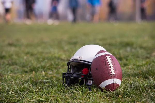 Casco Fútbol Americano Pelota Campo — Foto de Stock